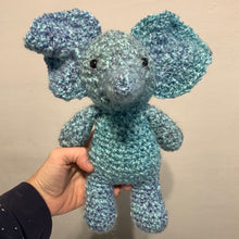 Load image into Gallery viewer, Crocheted Amigurumi Silky Blue Elephant 11”
