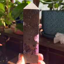 Load image into Gallery viewer, 5.2” Pyrite and Amethyst Tower 402 grams
