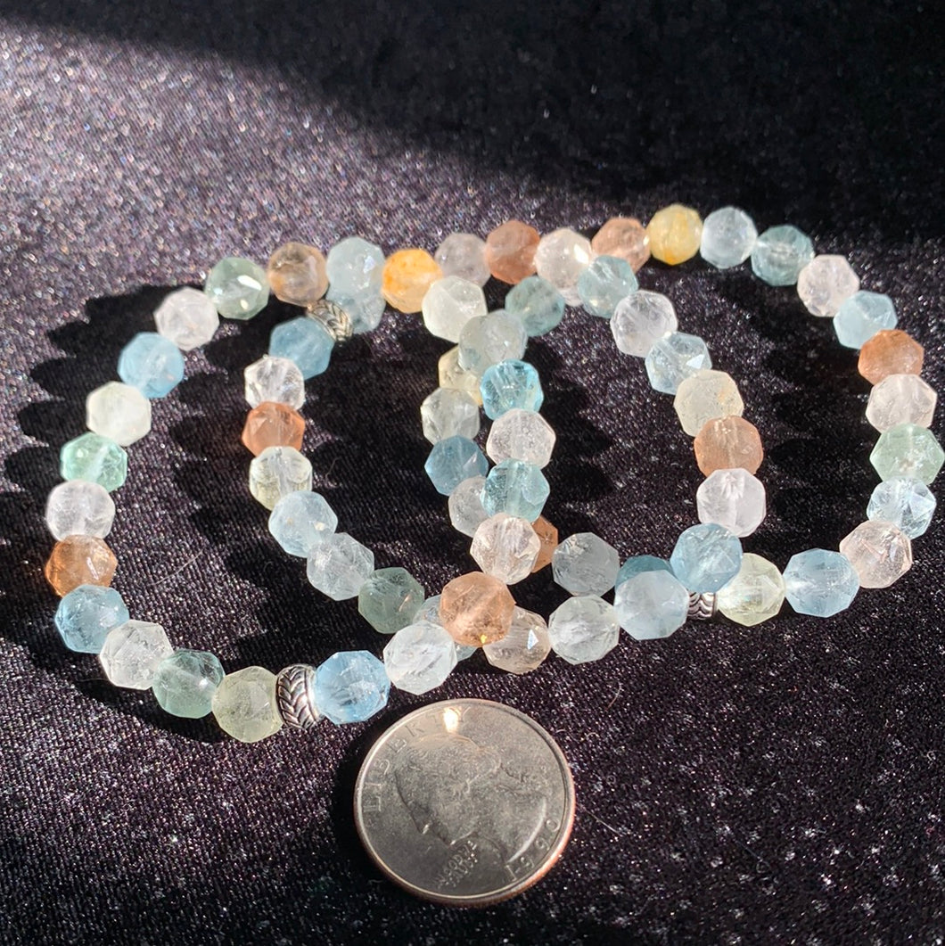 8mm Faceted Topaz Bracelet 7.5