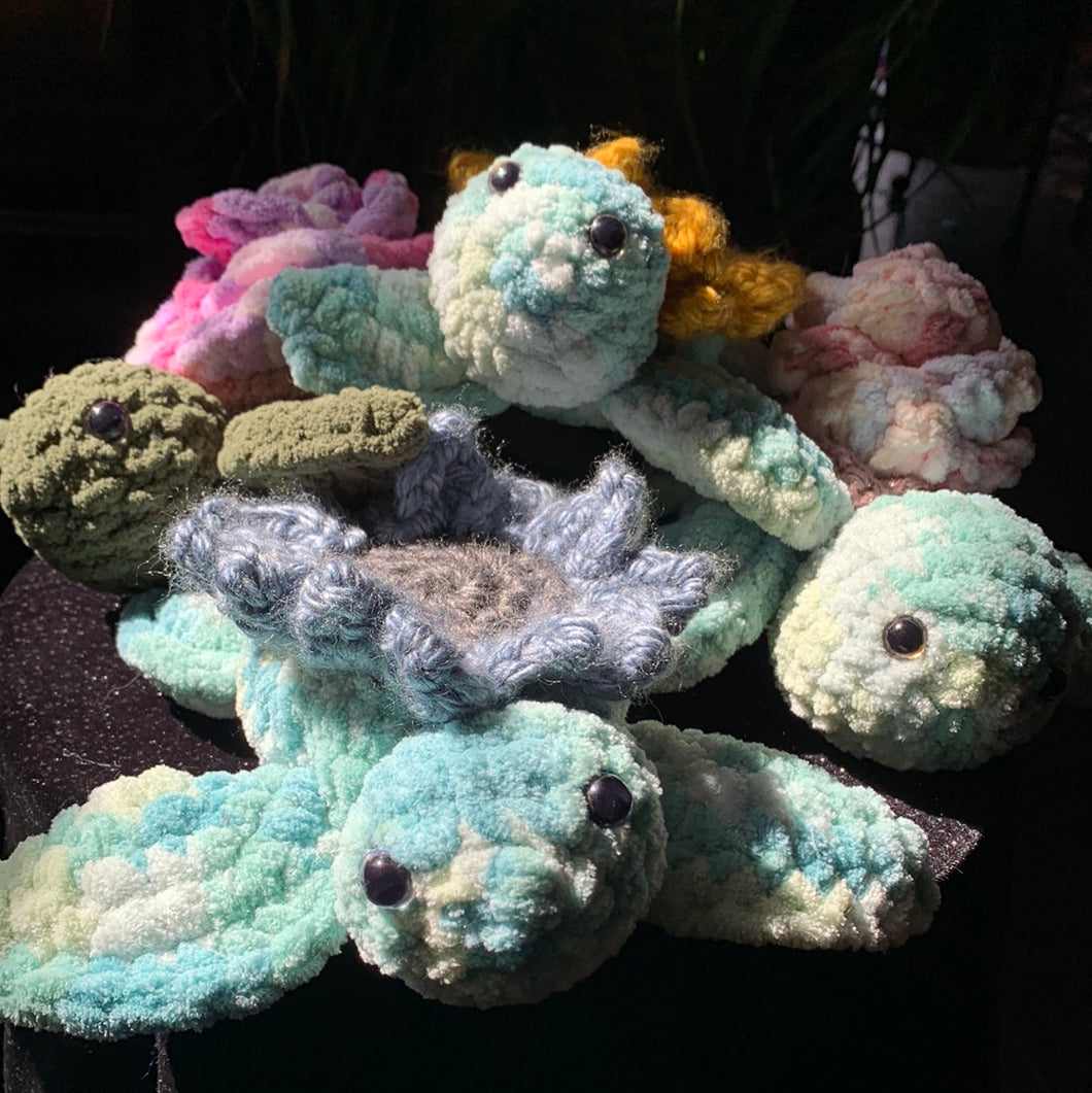 Crocheted Amigurumi Turtle- Several up for Adoption!