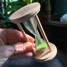 Load image into Gallery viewer, 4.4” Triple Moon Wooden Hourglass

