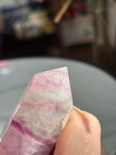 Load image into Gallery viewer, 4” Pink Fluorite Tower *slightly imperfect tip* 164grams
