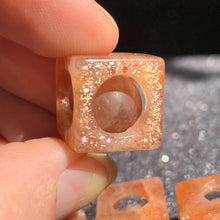 Load image into Gallery viewer, 16mm AA Confetti Sunstone Mini Puzzle Cube With Sphere Inside
