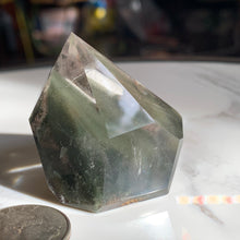 Load image into Gallery viewer, 1.67” Garden Quartz Tower 72 grams with Natural Mini Double Point and Phantom- *chipped tip*
