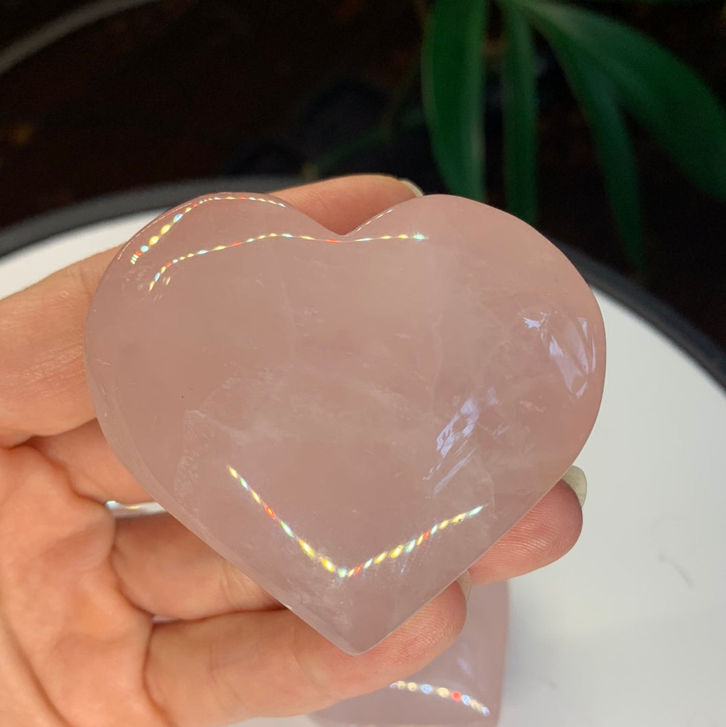 Chunky Rose Quartz Heart Palms- 3 to choose from!