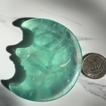Load image into Gallery viewer, 3” Green Fluorite Moon 112 grams
