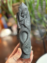 Load image into Gallery viewer, Amazing Shungite Tower with Intricate Dragon Carving
