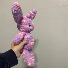 Load image into Gallery viewer, Crocheted Amigurumi Pink/Purple Bunny 14.5”
