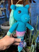 Load image into Gallery viewer, 10” Hippocampus Amigurumi
