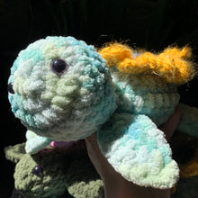 Load image into Gallery viewer, Crocheted Amigurumi Turtle- Several up for Adoption!
