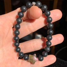 Load image into Gallery viewer, 8mm Polished Shungite Bracelet 🖤 with Star Crystal Charm

