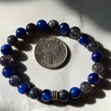 Load image into Gallery viewer, 8mm AA Blue Kyanite/Lolite Bracelet 7”
