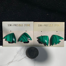 Load image into Gallery viewer, Malachite Clip On Earrings
