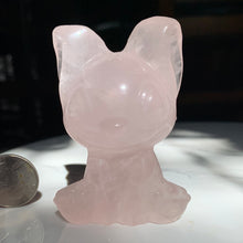 Load image into Gallery viewer, 2.9&quot; Rose Quartz Stitch Likeness Carving 184 grams
