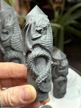 Load image into Gallery viewer, Amazing Shungite Tower with Intricate Dragon Carving
