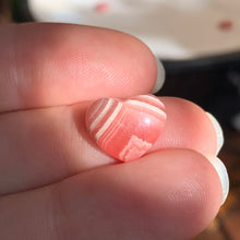 Load image into Gallery viewer, Mini Rhodocrosite Heart Cabochon- 3 to choose from!
