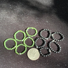 Load image into Gallery viewer, Handmade Crystal Rings/Mini Sphere Stands-Black Spinel or Peridot
