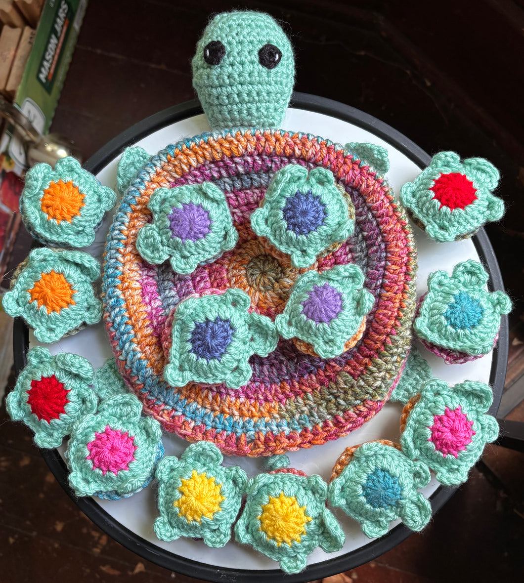 Crocheted Painted Turtle Memory Game