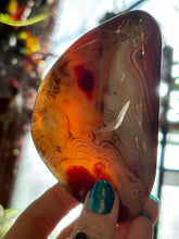 Load image into Gallery viewer, 4.5” x 2.7” Sardonyx Larger Palm Stone 230 grams
