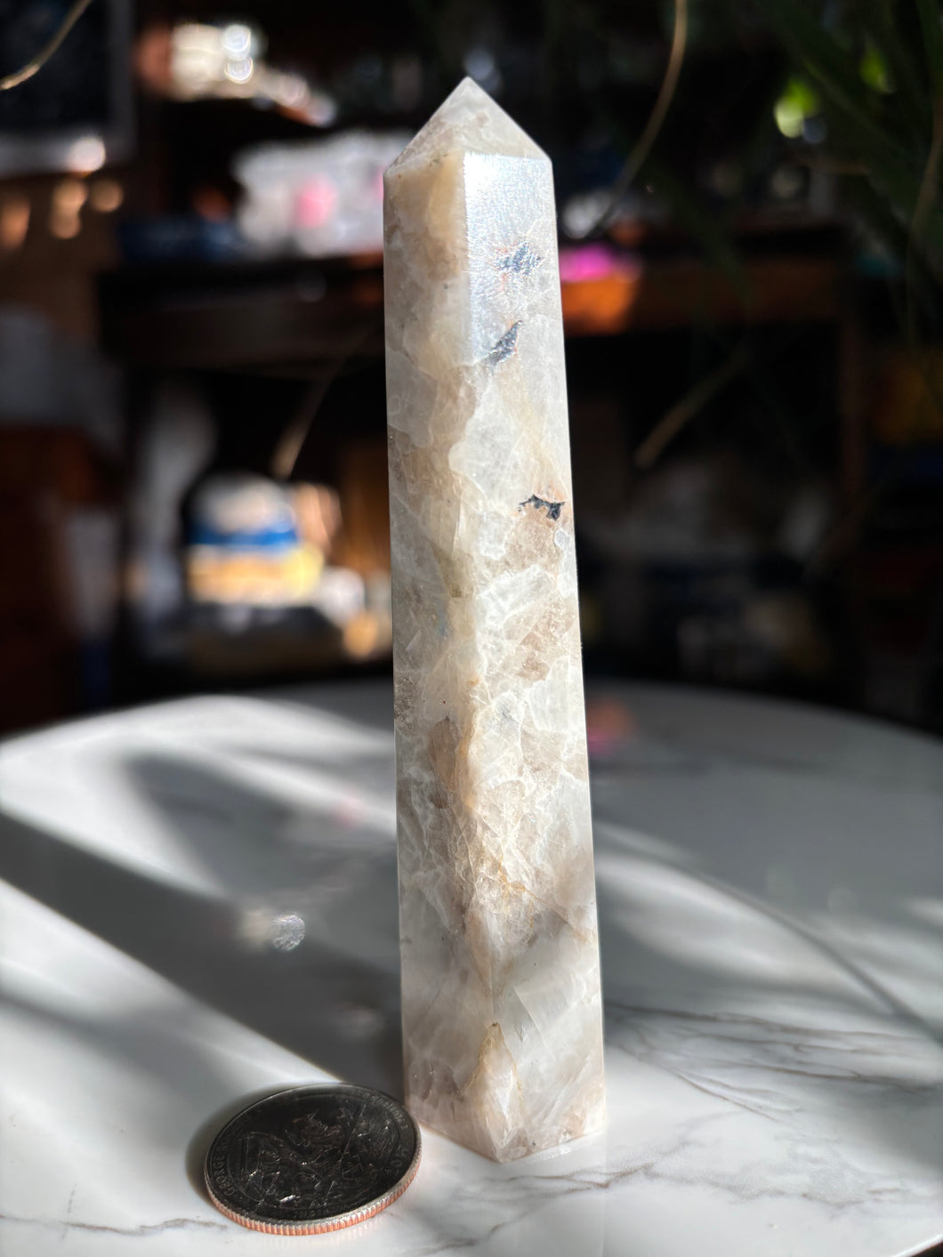 4.6” White Moonstone Tower