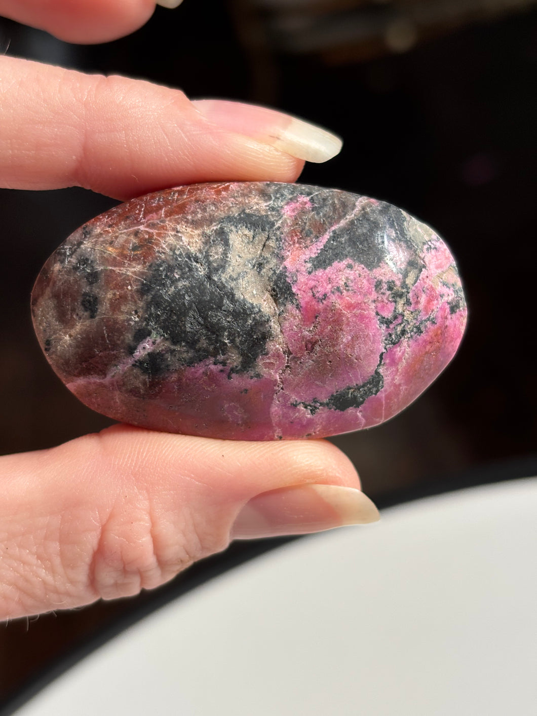 Polished Pink Colbalt Calcite Palm