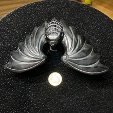 Load image into Gallery viewer, Obsidian Balancing Bat Carving *amazing* 6.5” wingspan
