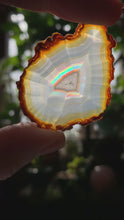 Load and play video in Gallery viewer, HQ Iris Agate Slice-Multicolor fire- 2 to choose from!
