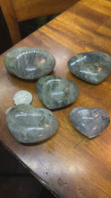 Load and play video in Gallery viewer, Grey Labradorite Heart Palms

