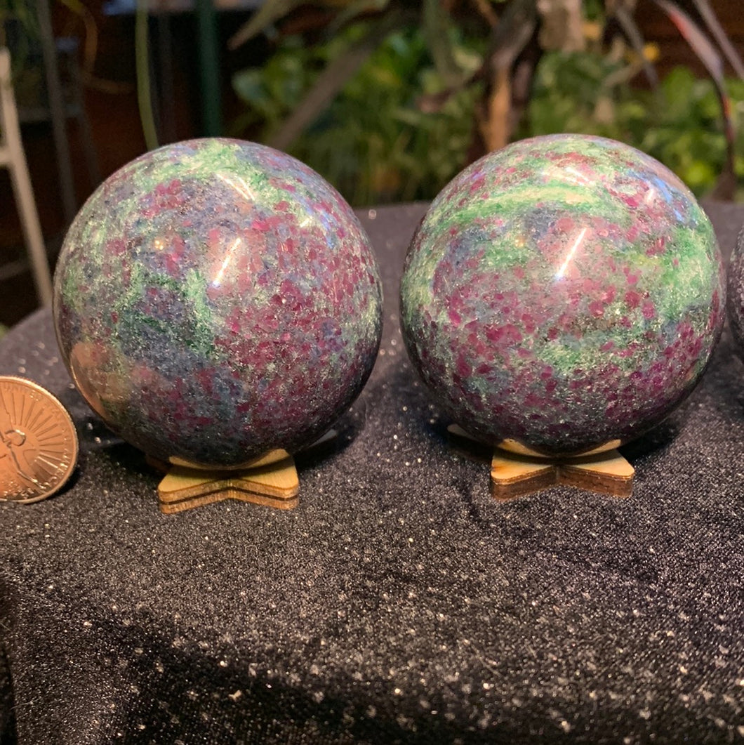 Sparkly Ruby Kyanite Spheres