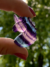 Load image into Gallery viewer, $20 Fluorite Carvings- kitty, coi fish, unicorns
