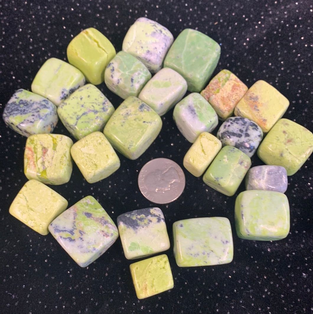 422 grams Green Howlite cubes