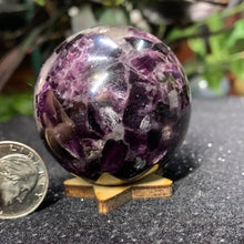 Load image into Gallery viewer, 2&quot; Gem Lepidolite Sphere 194 grams
