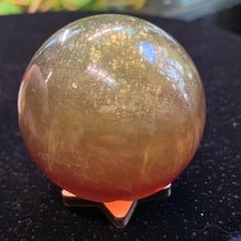 Load image into Gallery viewer, 2.25” Yellow Fluorite Sphere 310 gram

