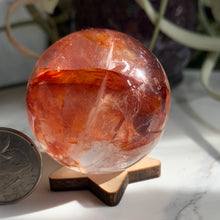 Load image into Gallery viewer, 45 mm Fire Quartz Sphere
