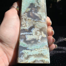 Load image into Gallery viewer, 10.25 inch Green Flower Agate Tower 874 grams
