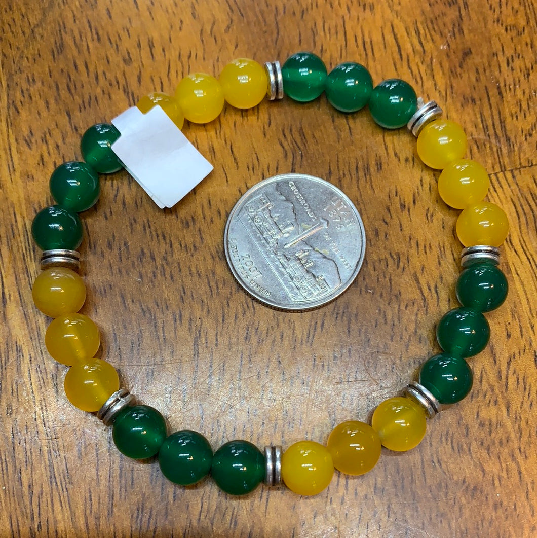 Yellow and Green Agate bracelet