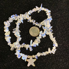 Load image into Gallery viewer, 13&quot; Opalite Chip Necklace w/Carnelian Star pendant
