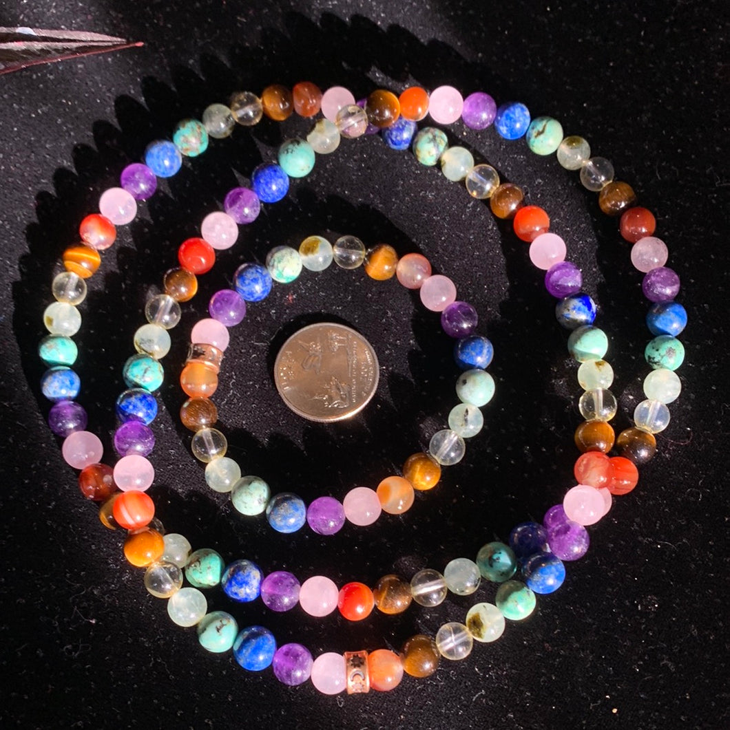 15” Rainbow Chakra Necklace w/Bracelet