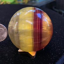Load image into Gallery viewer, 2.25” Yellow Fluorite Sphere 310 gram
