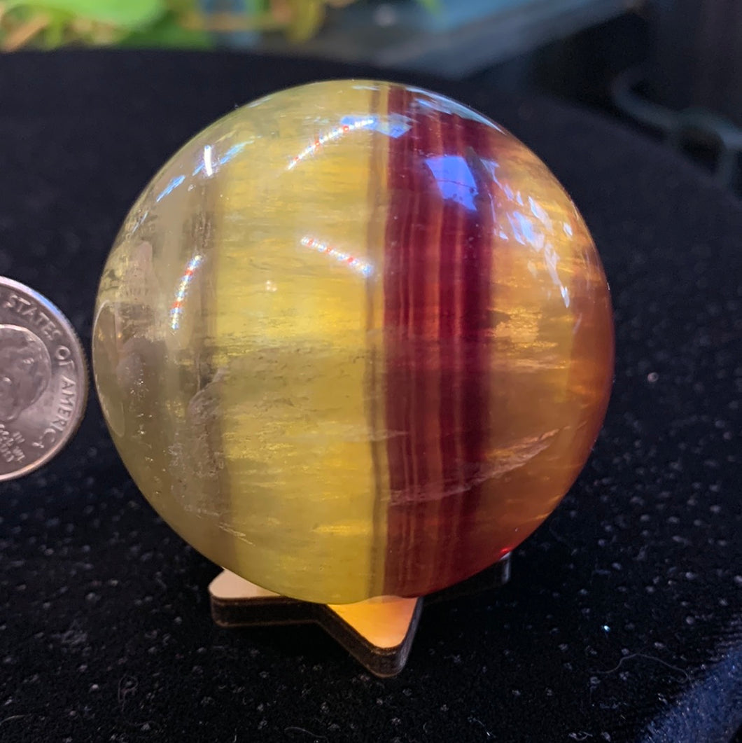 2.25” Yellow Fluorite Sphere 310 gram