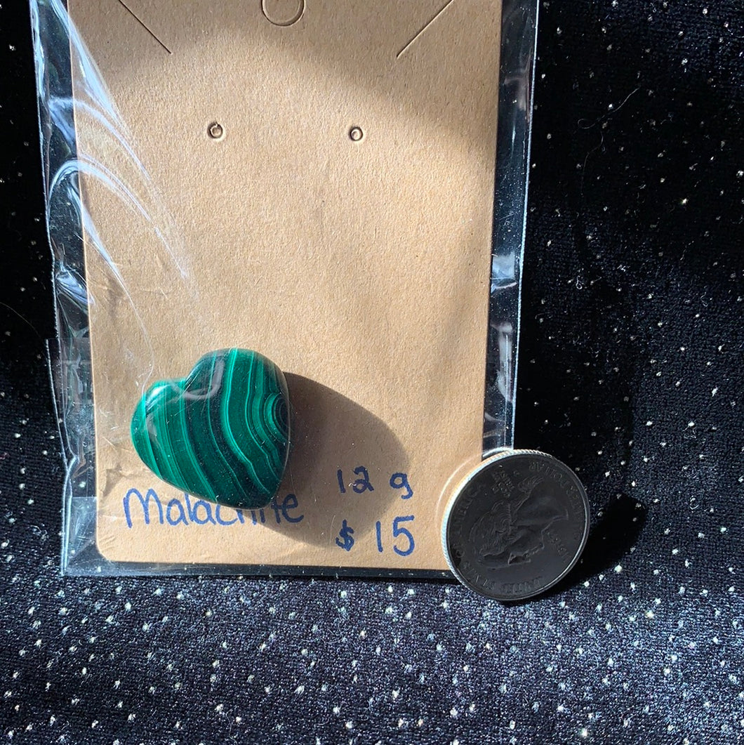 Small Malachite Heart carving