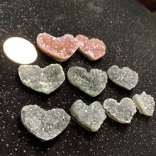 Load image into Gallery viewer, $4 Black/pink Amethyst Hearts
