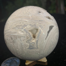 Load image into Gallery viewer, 2.34&quot; White Mexican Crazy Lace Agate Sphere 258 grams

