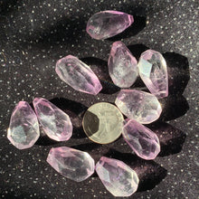 Load image into Gallery viewer, 1&quot; AA Amethyst Fauceted Drops with holes
