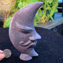 Load image into Gallery viewer, Ruby Kyanite Standing Moon Face carving
