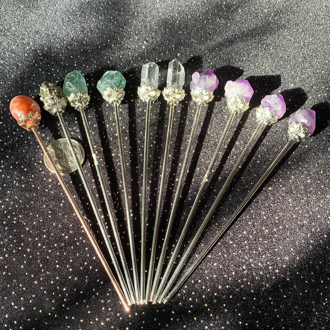 Crystal Plant Decor Pins (hairpins)