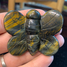 Load image into Gallery viewer, AA Blue Tiger Eye Butterfly Carving
