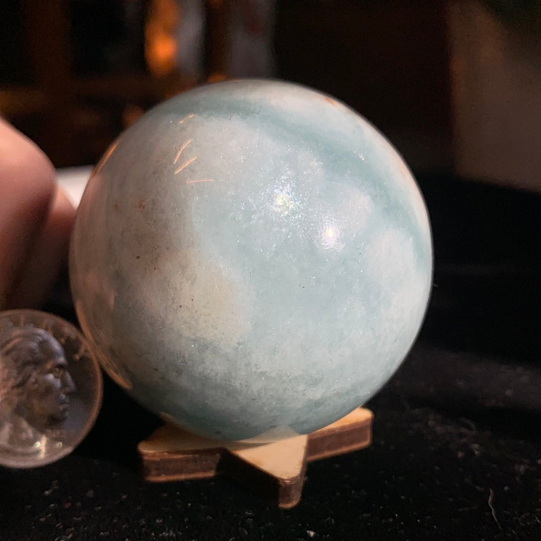 Stunning 2” Aquamarine sphere 208 grams