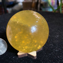 Load image into Gallery viewer, 2&quot; Yellow Fluorite Sphere 254 grams

