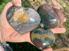 Load image into Gallery viewer, Puffy Ocean Jasper Hearts
